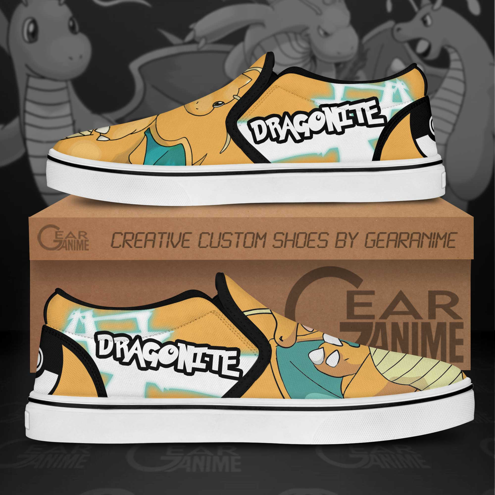 Dragonite Slip-On Shoes Canvas Pokemon Custom Anime Shoes