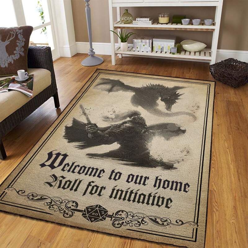 Dragons Area Rectangle Rug