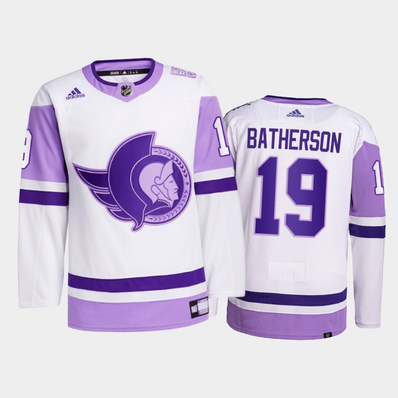 Drake Batherson #19 Ottawa Senators 2021 FightsCancer White Primegreen Jersey