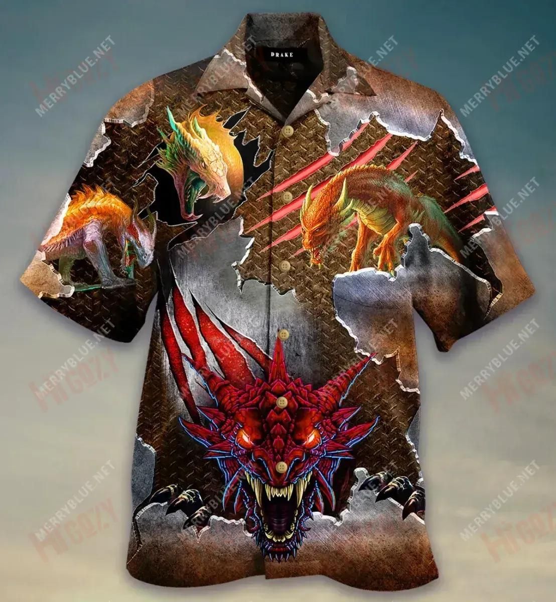 Drake Dragon Evil Hawaiian Shirt Summer Hawaiian s Tropical Shirts For Men Funny Hawaiian Shirts