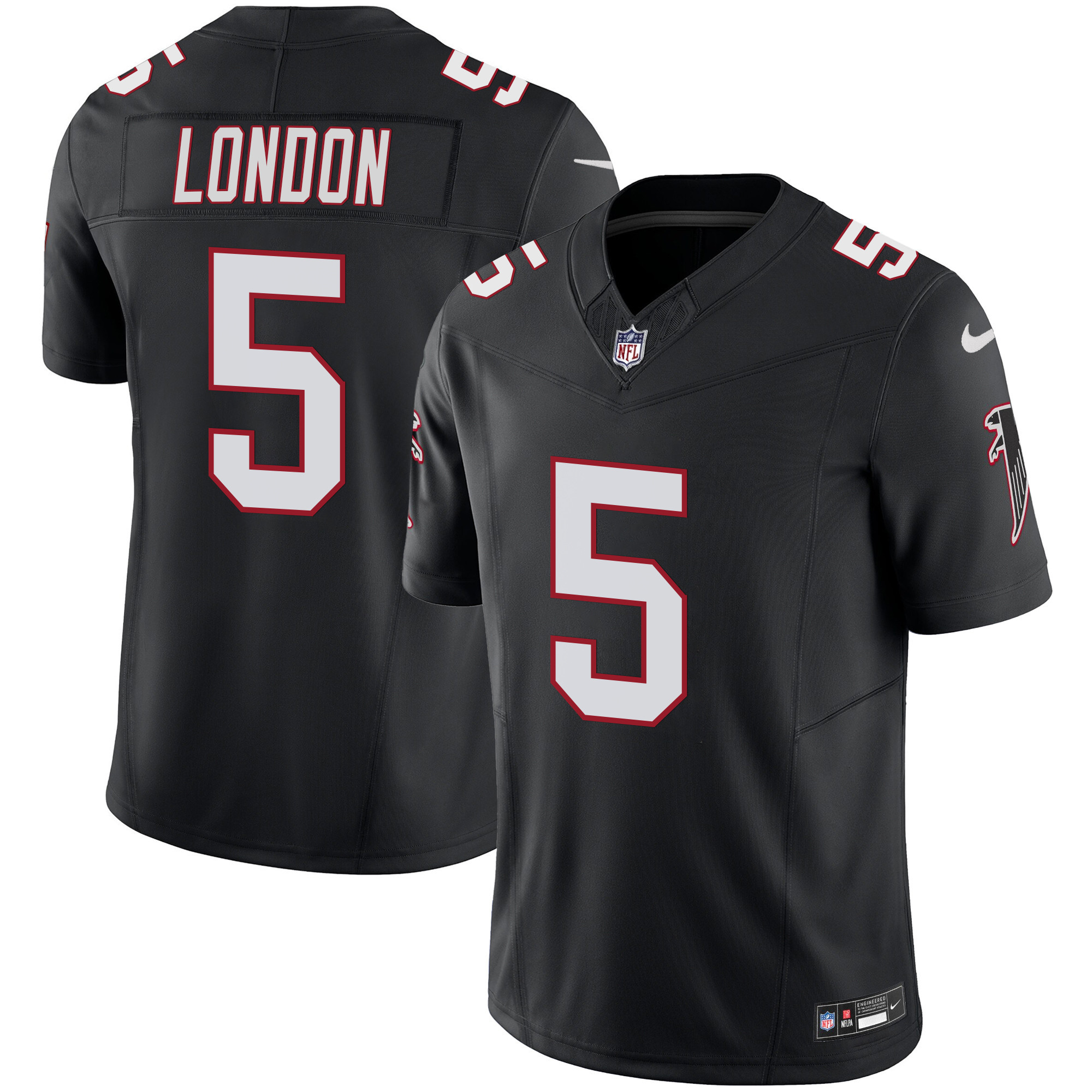 Drake London Men's Atlanta Falcons Vapor Limited Black Jersey - All Stitched