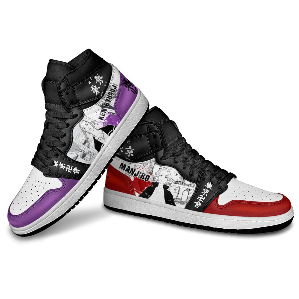 Draken and Mikey JD1s Sneakers Tokyo Revengers Manga Anime Shoes, Air Jordan Hightop