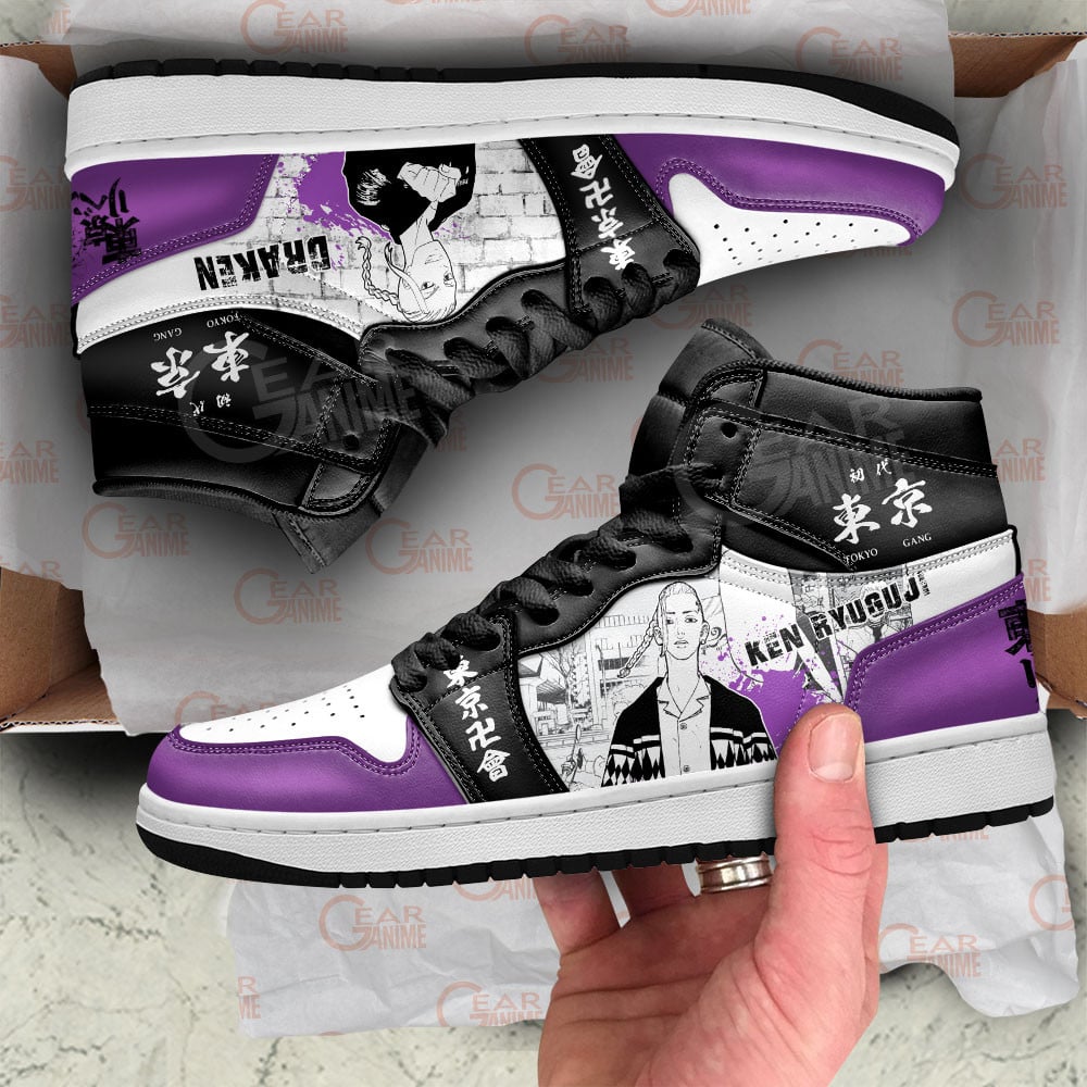 Draken JD1s Sneakers Tokyo Revengers Manga Anime Shoes, Air Jordan Hightop