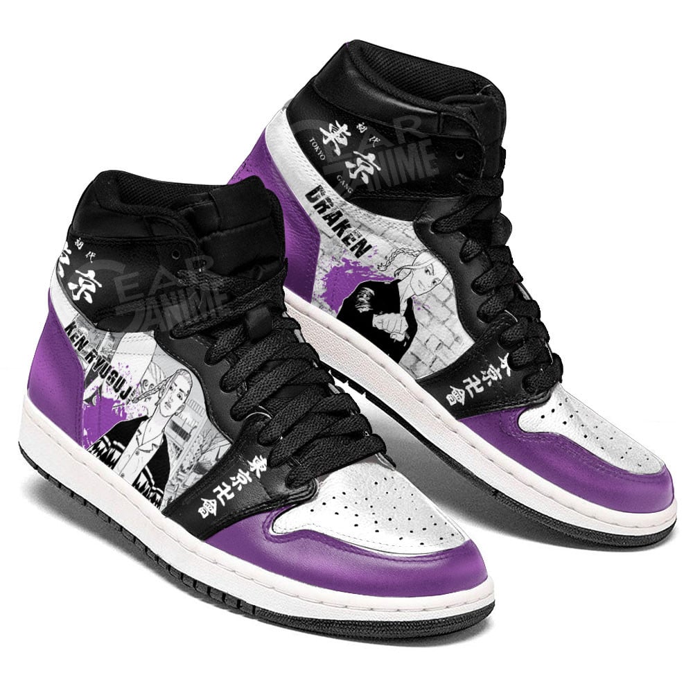 Draken JD1s Sneakers Tokyo Revengers Manga Anime Shoes, Air Jordan Hightop
