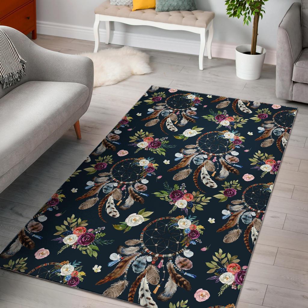 Dream Catcher Feather Boho Area Limited Edition Rectangle Rug