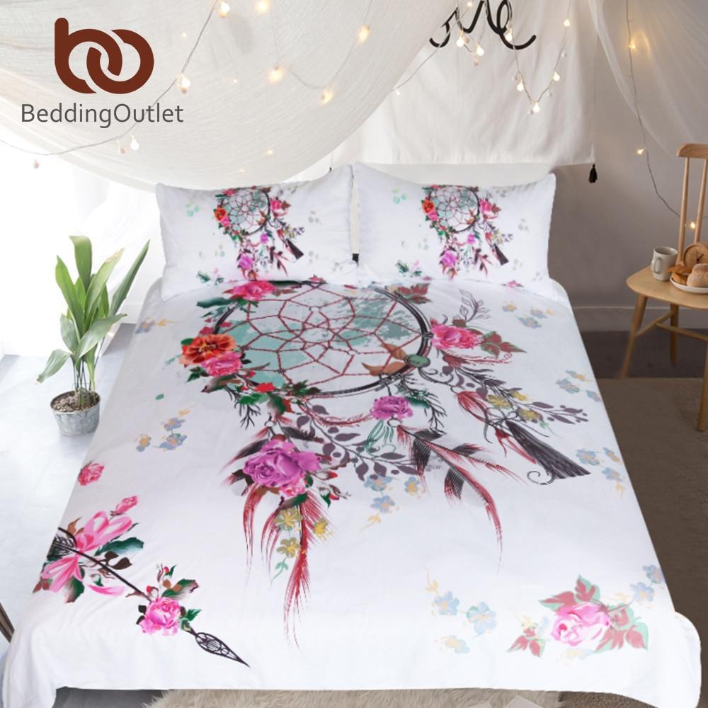Dreamcatcher Floral Chic Bohemianpringpirit Pink Girls 3D Customized Duvet Cover Bedding Set