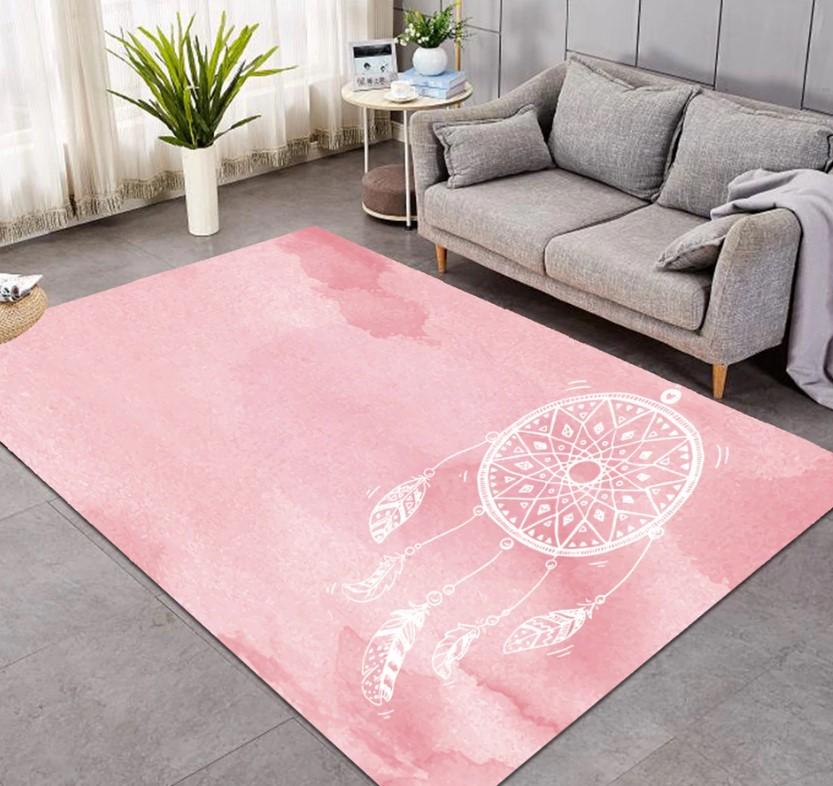 Dreamcatcher Pink Living Room Limited Edition Rectangle Rug