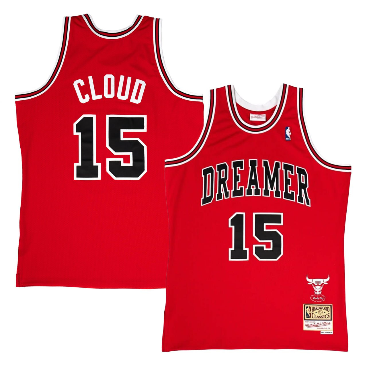 Dreamer Cloud Chicago Bulls Red Jersey - All Stitched