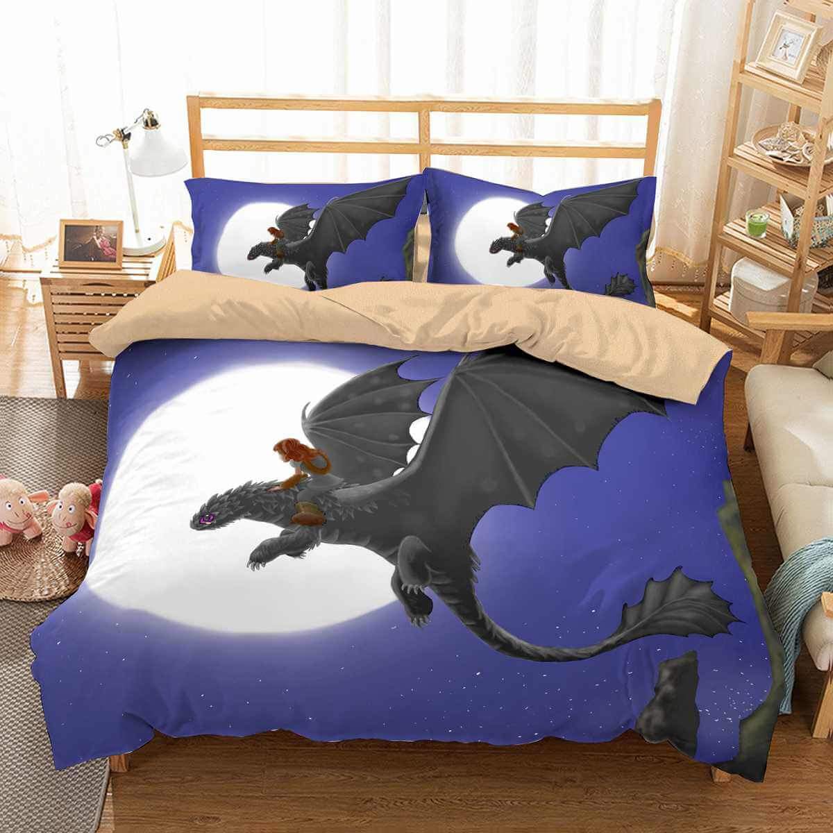 Dreamworks Dragons 3D Customized Duvet Cover Bedding Set