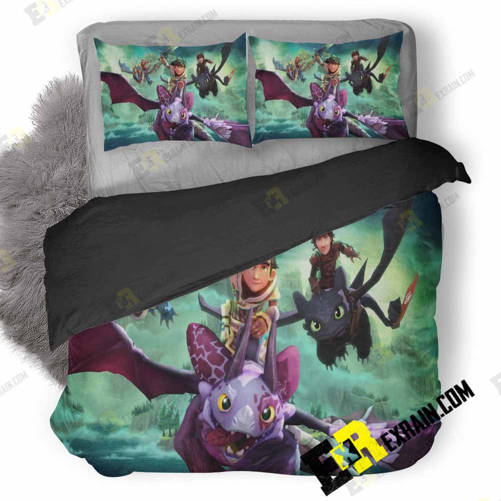 Dreamworks Dragons Dawn Of New Riders T2 3D Customized Duvet Cover Bedding Set