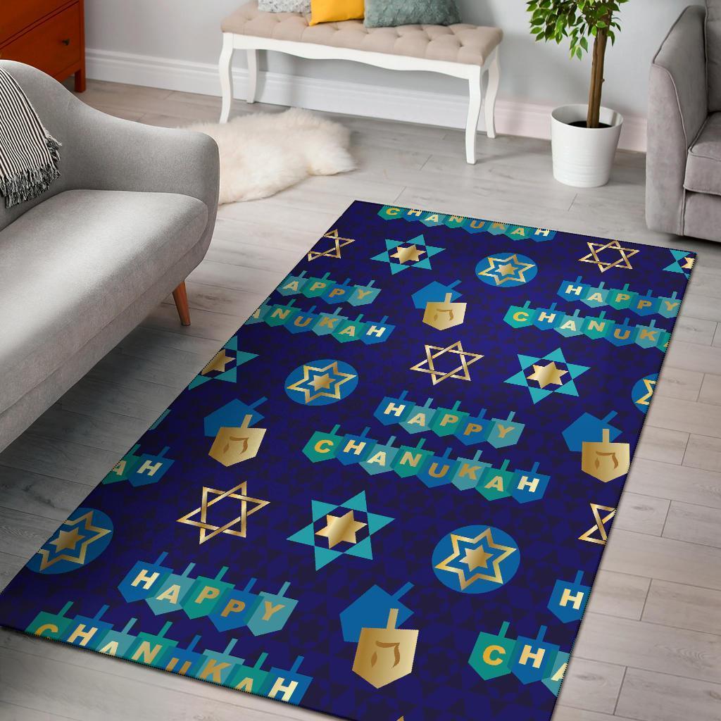 Dreidel Print Pattern Area Limited Edition Rectangle Rug