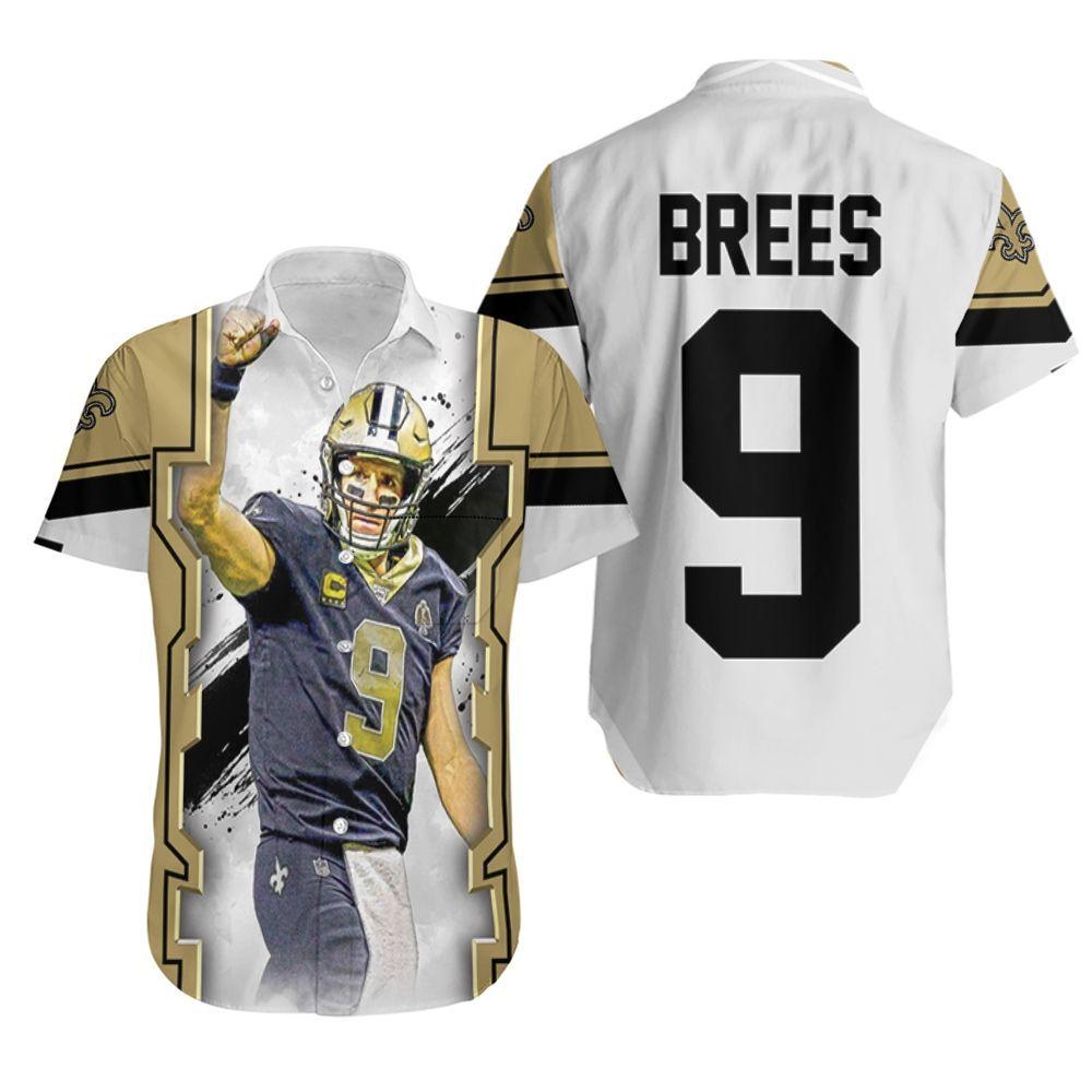 Drew Brees New Orleans Saints Oil Style Paint Background Hawaiian Shirt