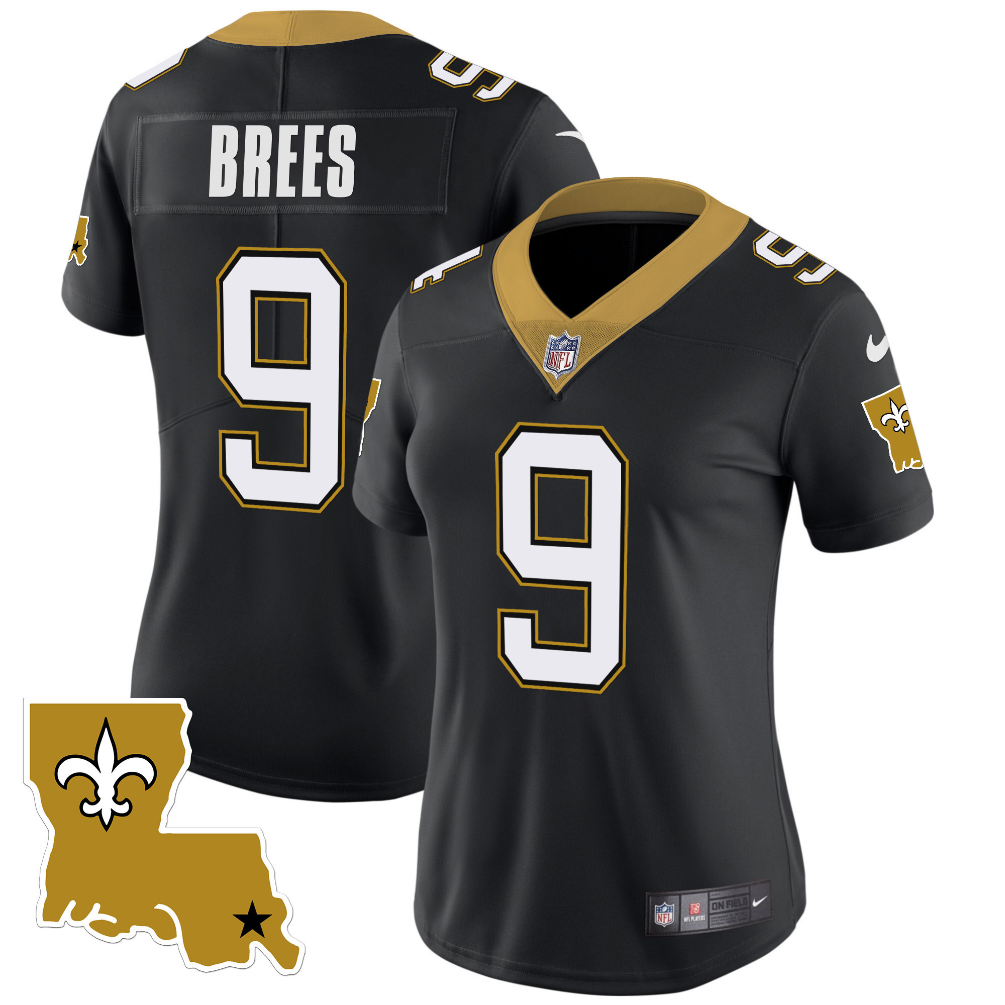 Drew Brees Women's New Orleans Saints 1987 Legacy Vapor Black Jersey - All Stitched 