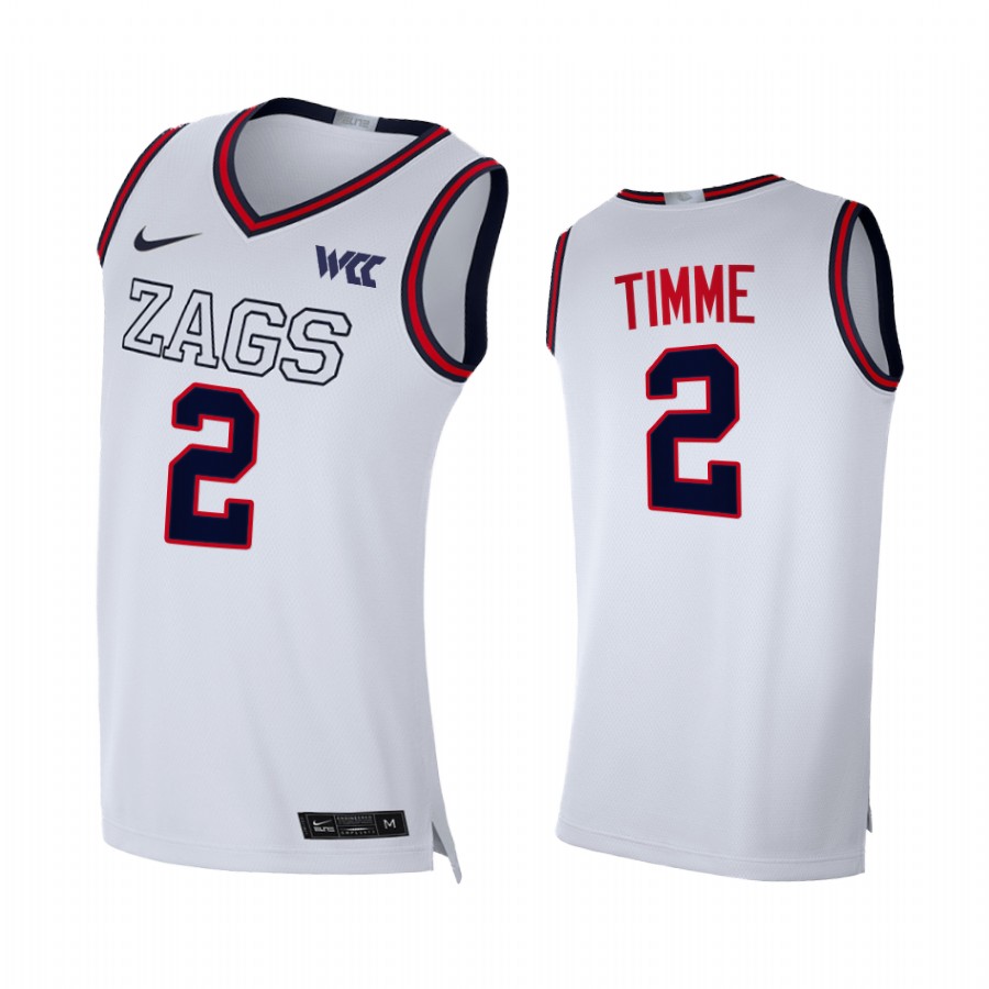 Drew Timme Gonzaga Bulldogs White Jersey 2021-22 College