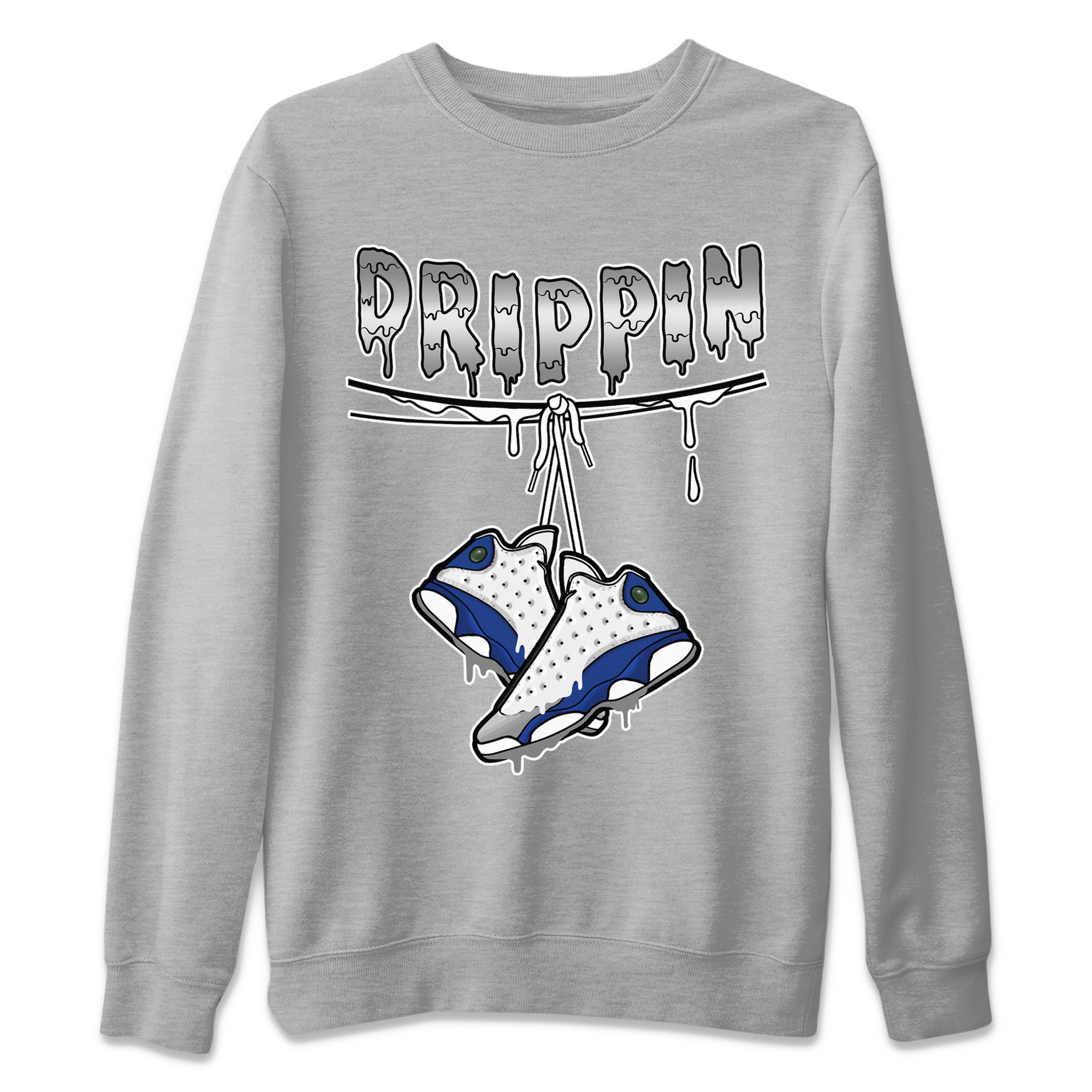 Drippin Unisex Sweater – Air Jordan 13 French Blue, Sneakers Matching Sweater