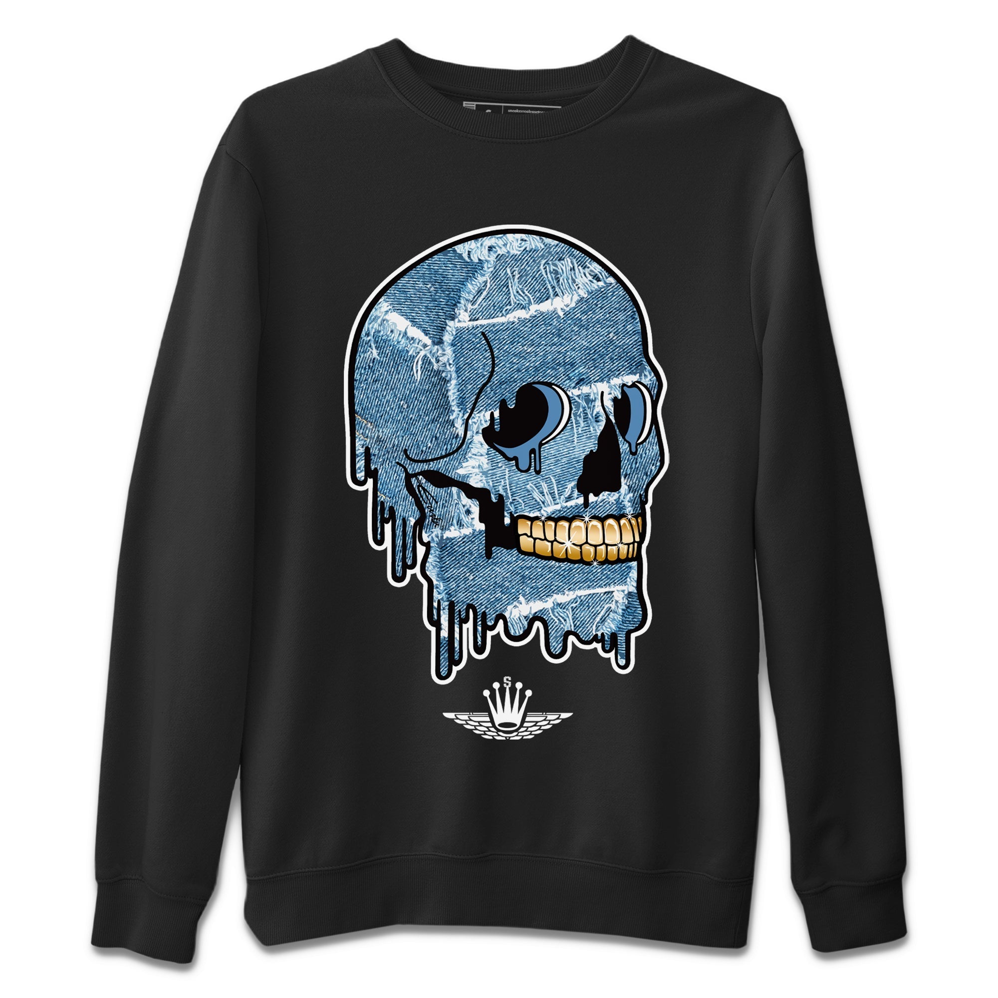 Dripping Camo Skull Unisex Sweater – Air Jordan 1 Denim, Sneakers Matching Sweater