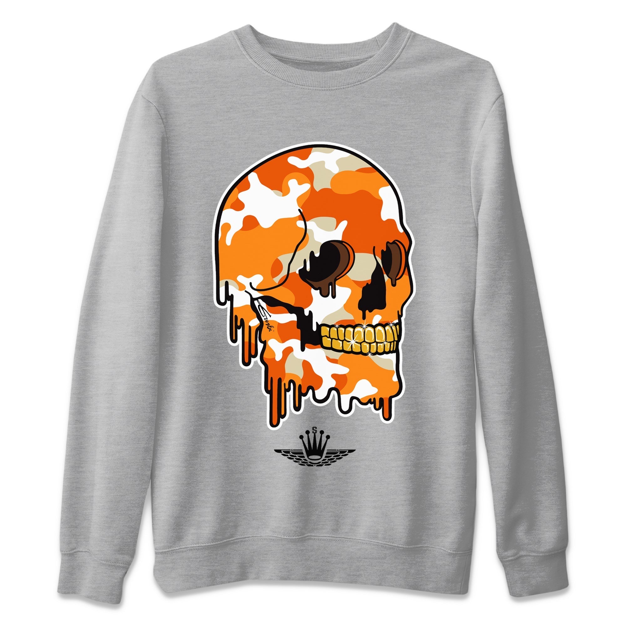 Dripping Camo Skull Unisex Sweater – Air Jordan 1 Starfish, Sneakers Matching Sweater