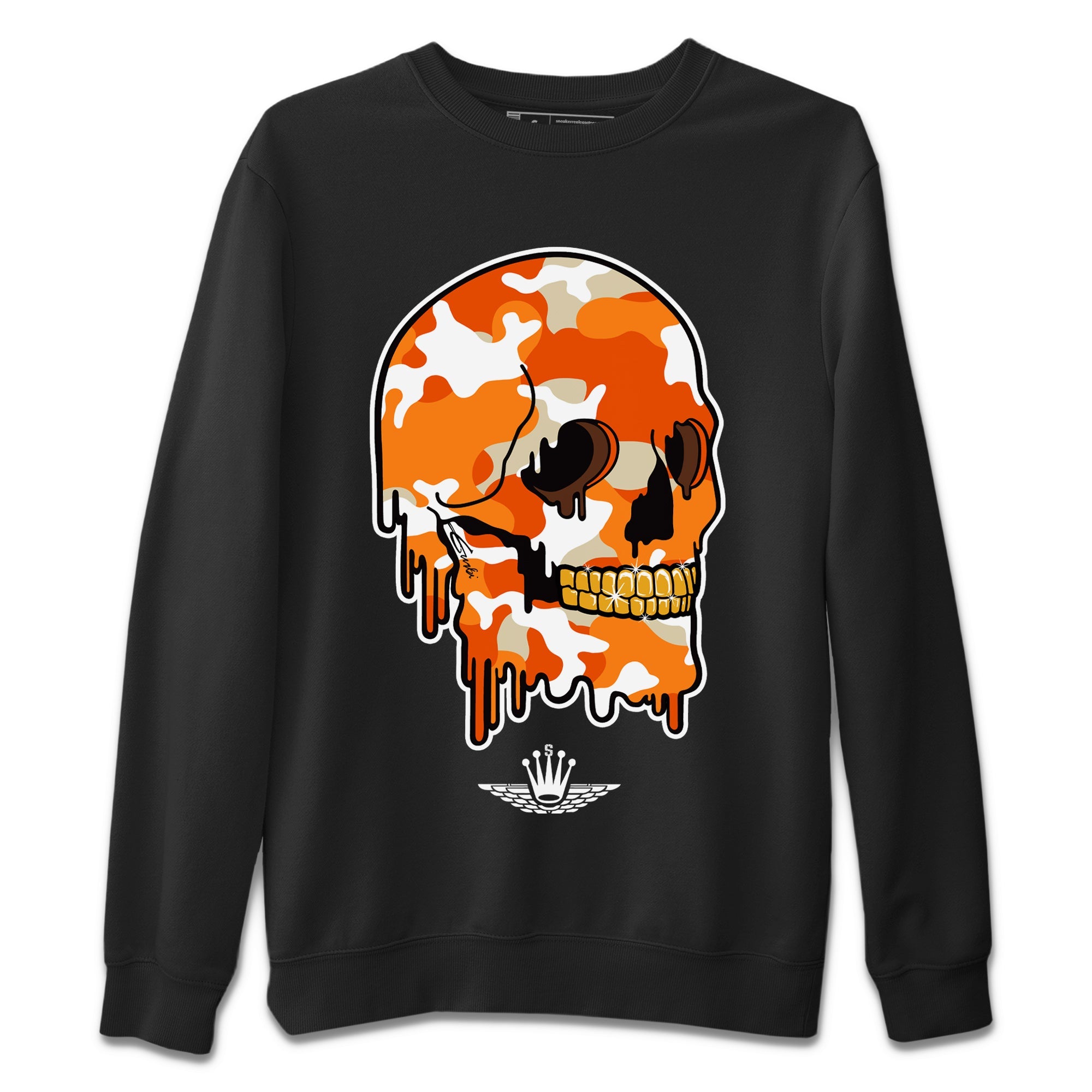Dripping Camo Skull Unisex Sweater – Air Jordan 1 Starfish, Sneakers Matching Sweater