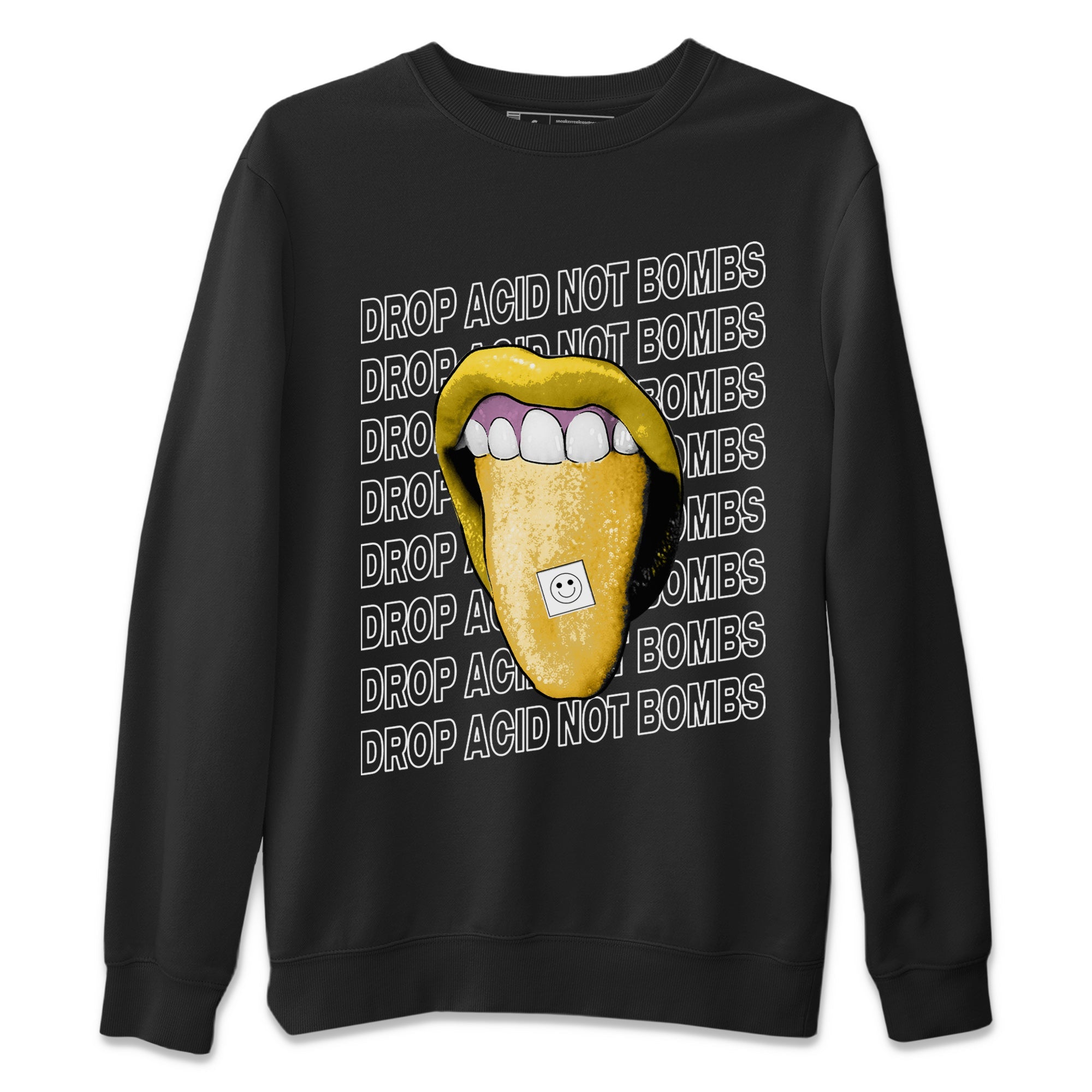 Drop Acid Not Bombs Unisex Sweater – Air Jordan 11 Yellow Python, Sneakers Matching Sweater