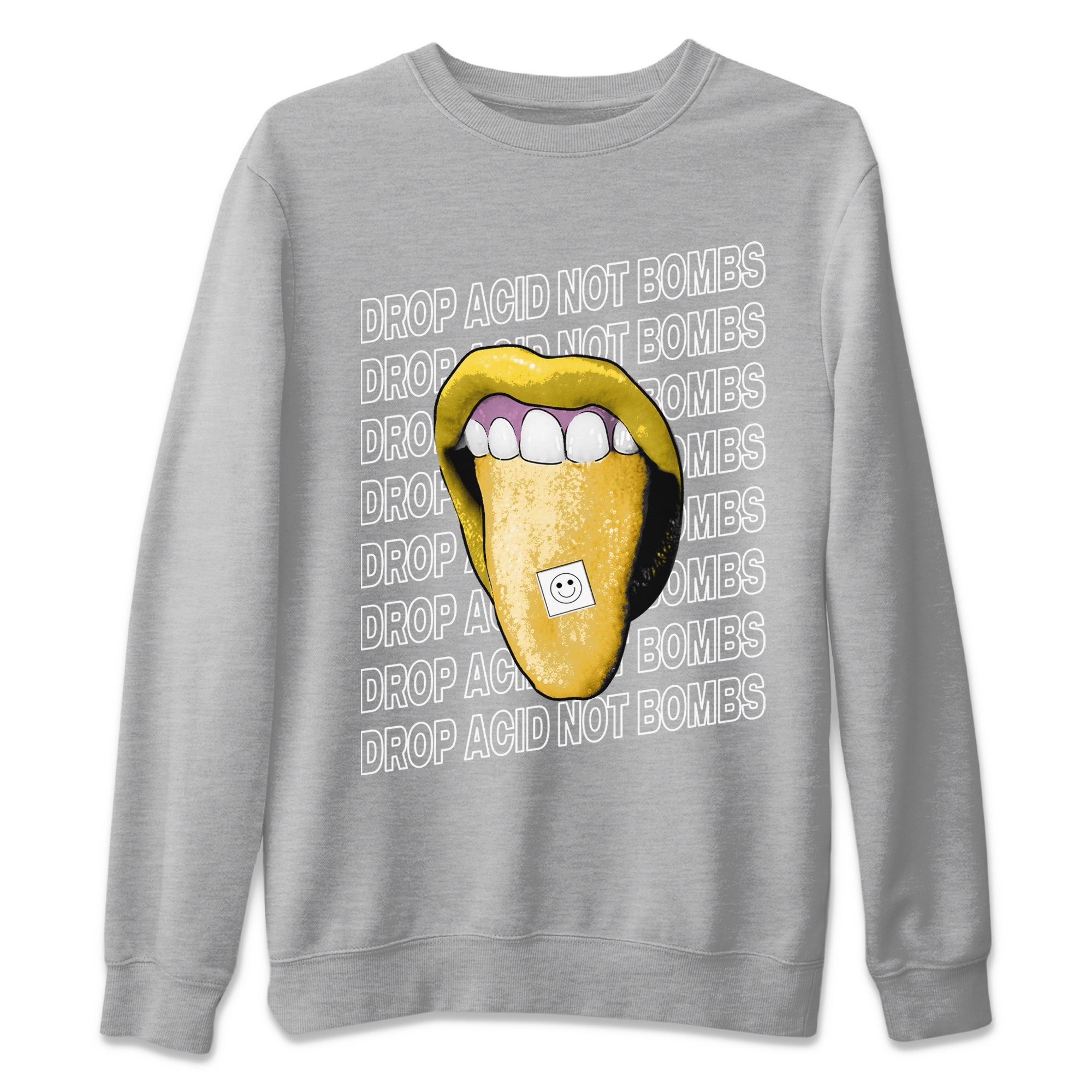 Drop Acid Not Bombs Unisex Sweater – Air Jordan 11 Yellow Python, Sneakers Matching Sweater