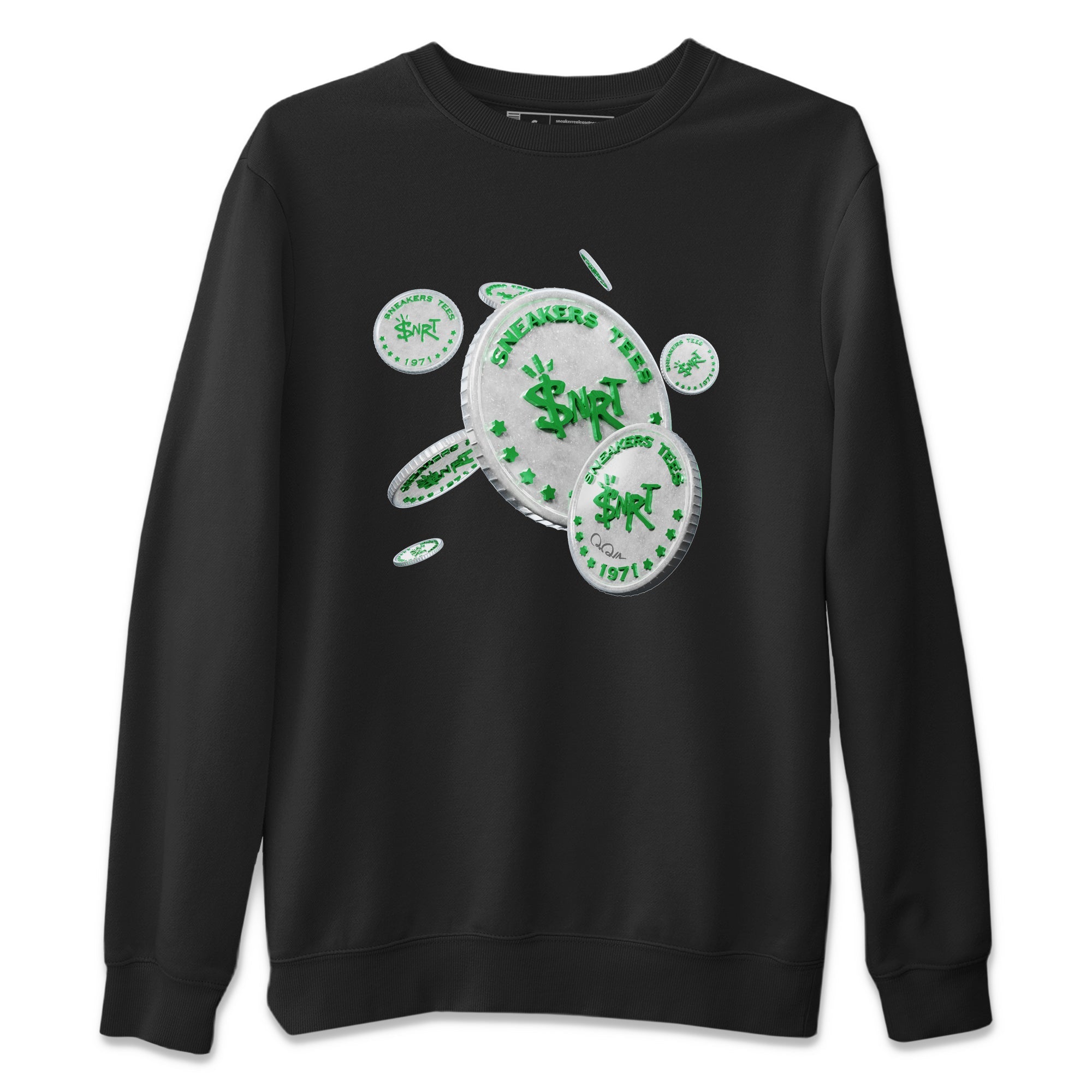 Drop Coin Unisex Sweater – Air Jordan 3 Lucky Green, Sneakers Matching Sweater