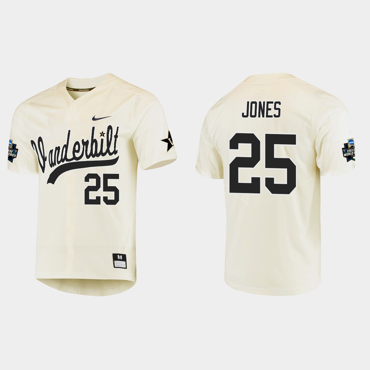 Druw Jones Vanderbilt Commodores College Jersey - Cream