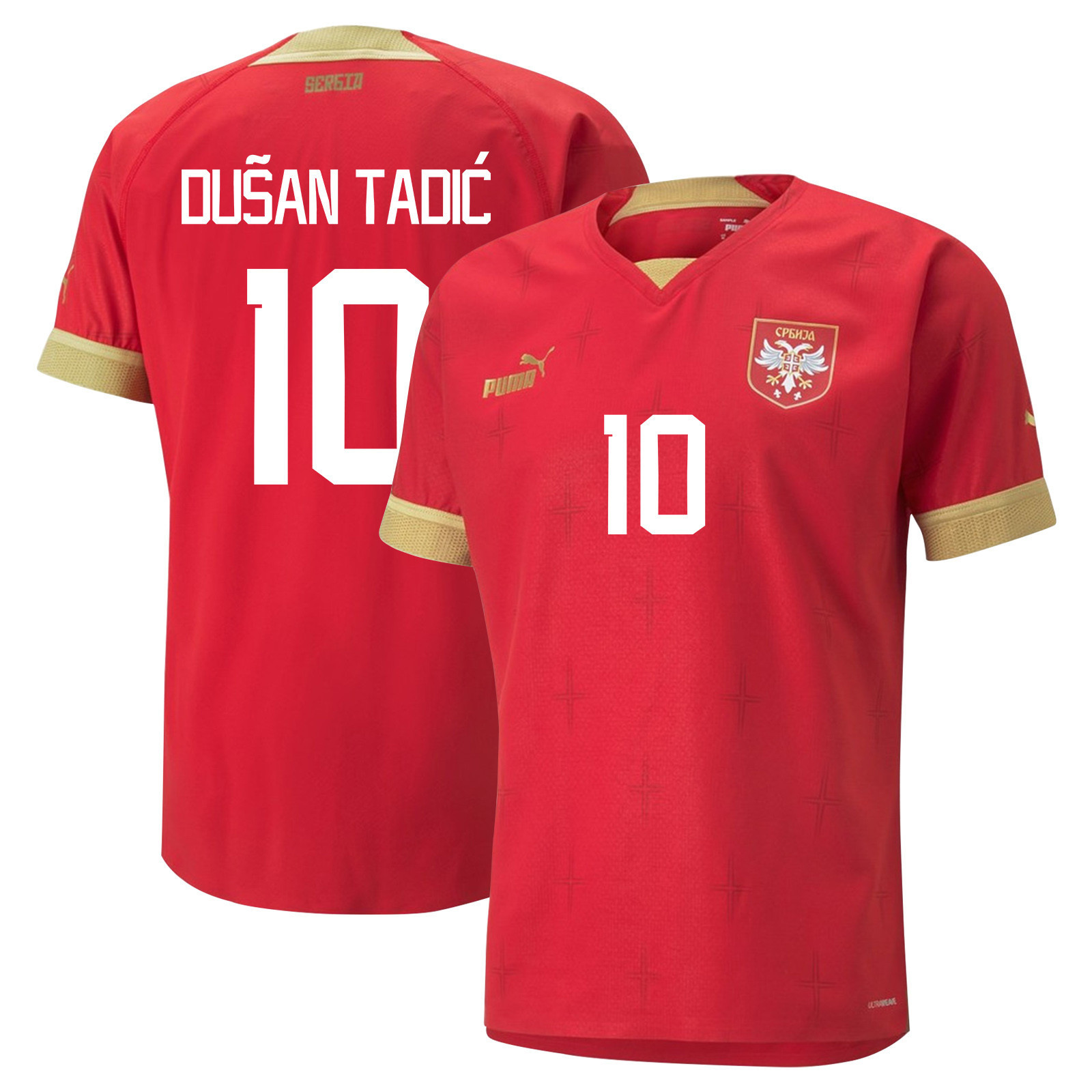 Dusan Tadic 10 – Serbia National Team Qatar World Cup 2022-23 Home  Soccer Jersey