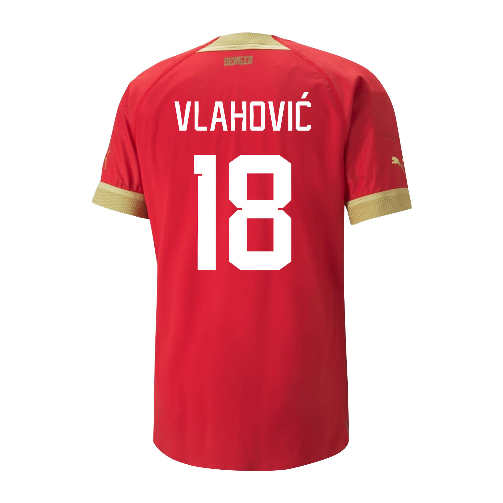 Dusan Vlahovic 18 – Serbia National Team Qatar World Cup 2022-23 Home  Soccer Jersey