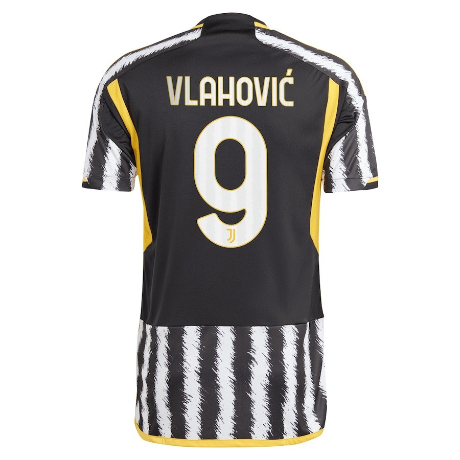 Dusan Vlahovic 9 Juventus 2023/24 Home Men Soccer Jersey – Black