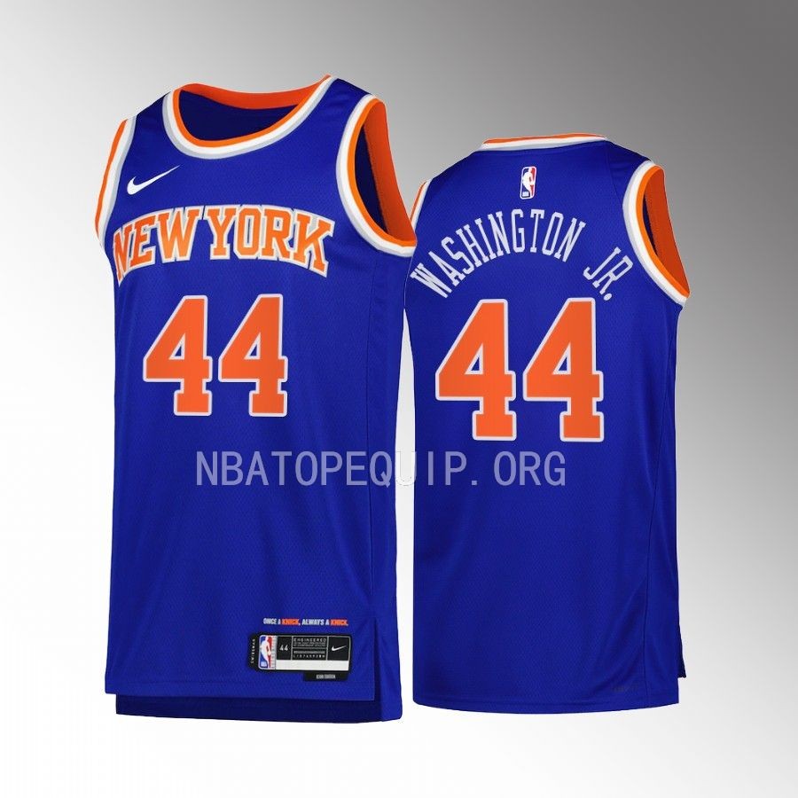 Duane Washington Jr. New York Knicks #44 Blue Jersey 2022-23 Icon Edition Swingman