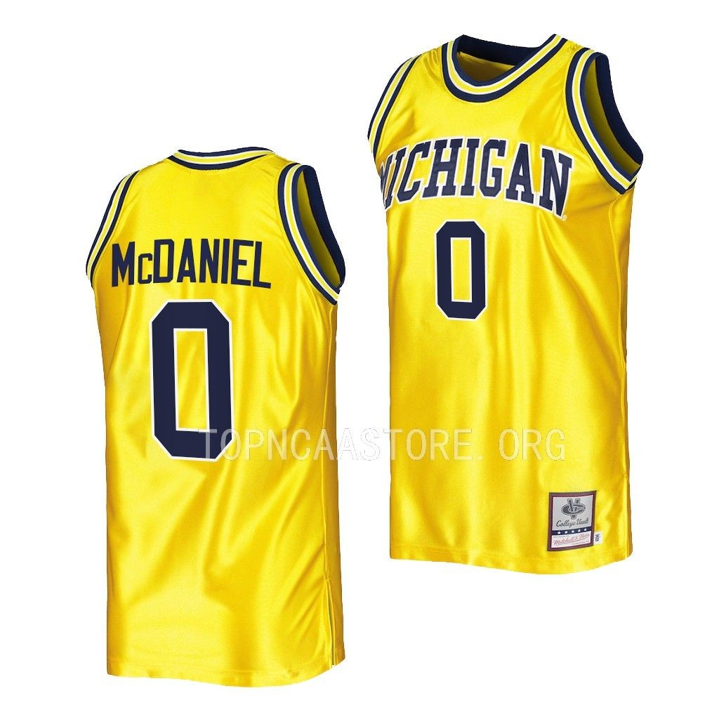 Dug McDaniel Michigan Wolverines #0 Maize College Vault Jersey Mitchell Ness