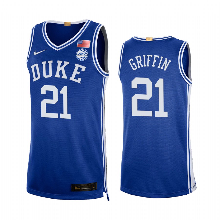 Duke Blue Devils AJ Griffin Jersey 2021-22 College Royal Uniform