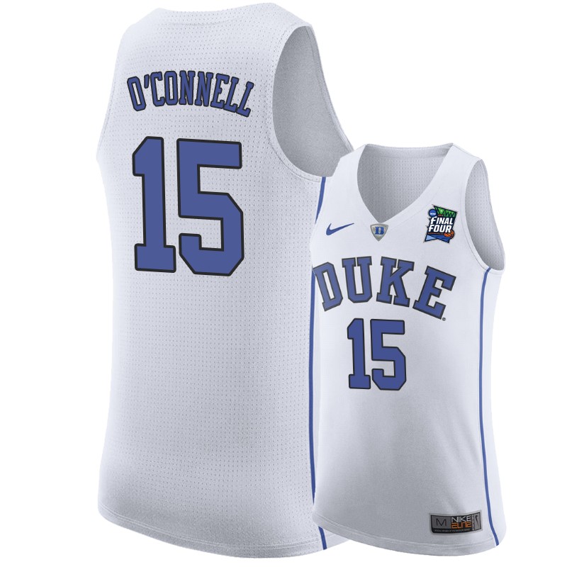 Duke Blue Devils Alex O'Connell #15 White 2019 Final-Four Jersey