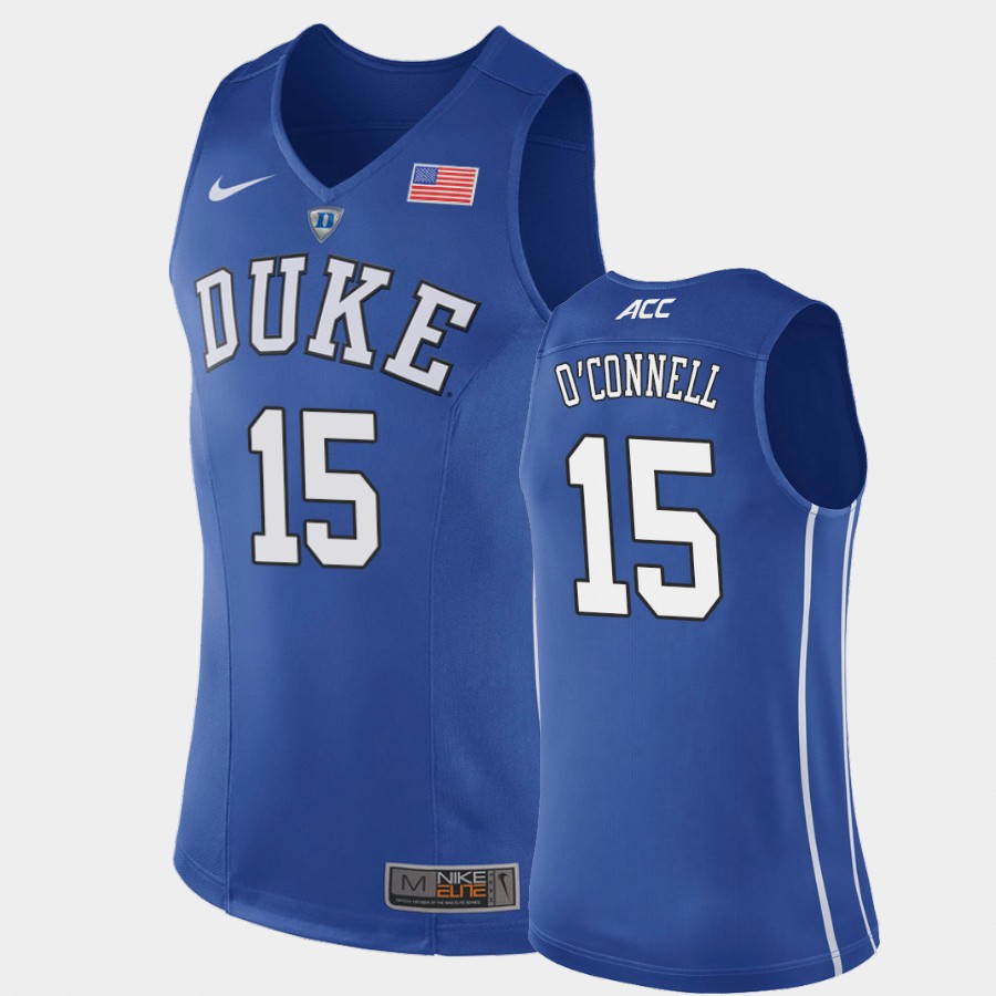Duke Blue Devils Alex O'Connell Royal 2019-20 Jersey NCAA