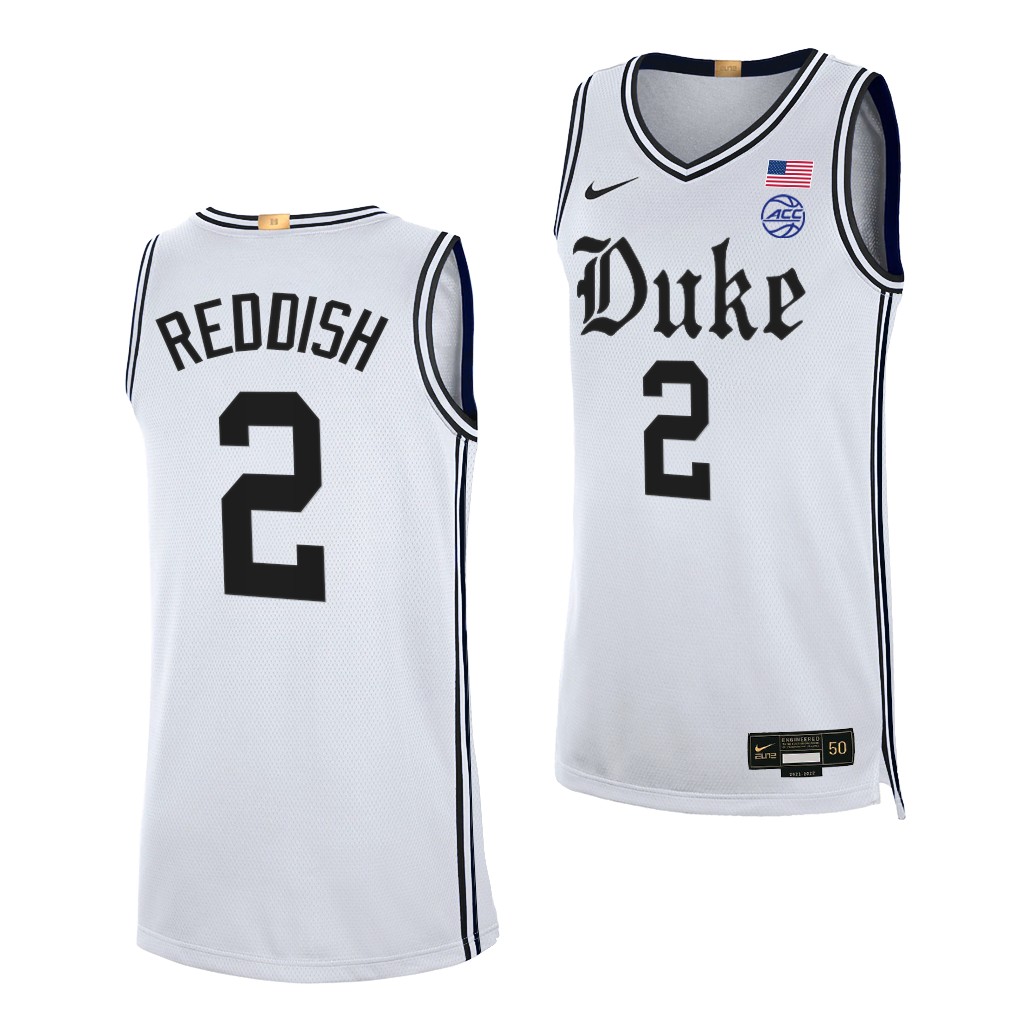 Duke Blue Devils Cam Reddish #2 White Cameron Brotherhood uniform 2021-22 Alumni Limited Jersey