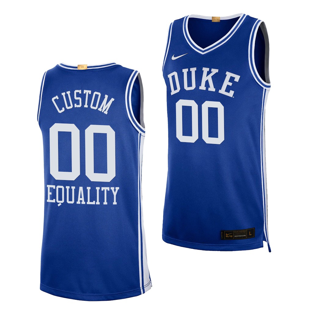 Duke Blue Devils Custom Blue 2020-21 Equality Social Justice Limited Jersey