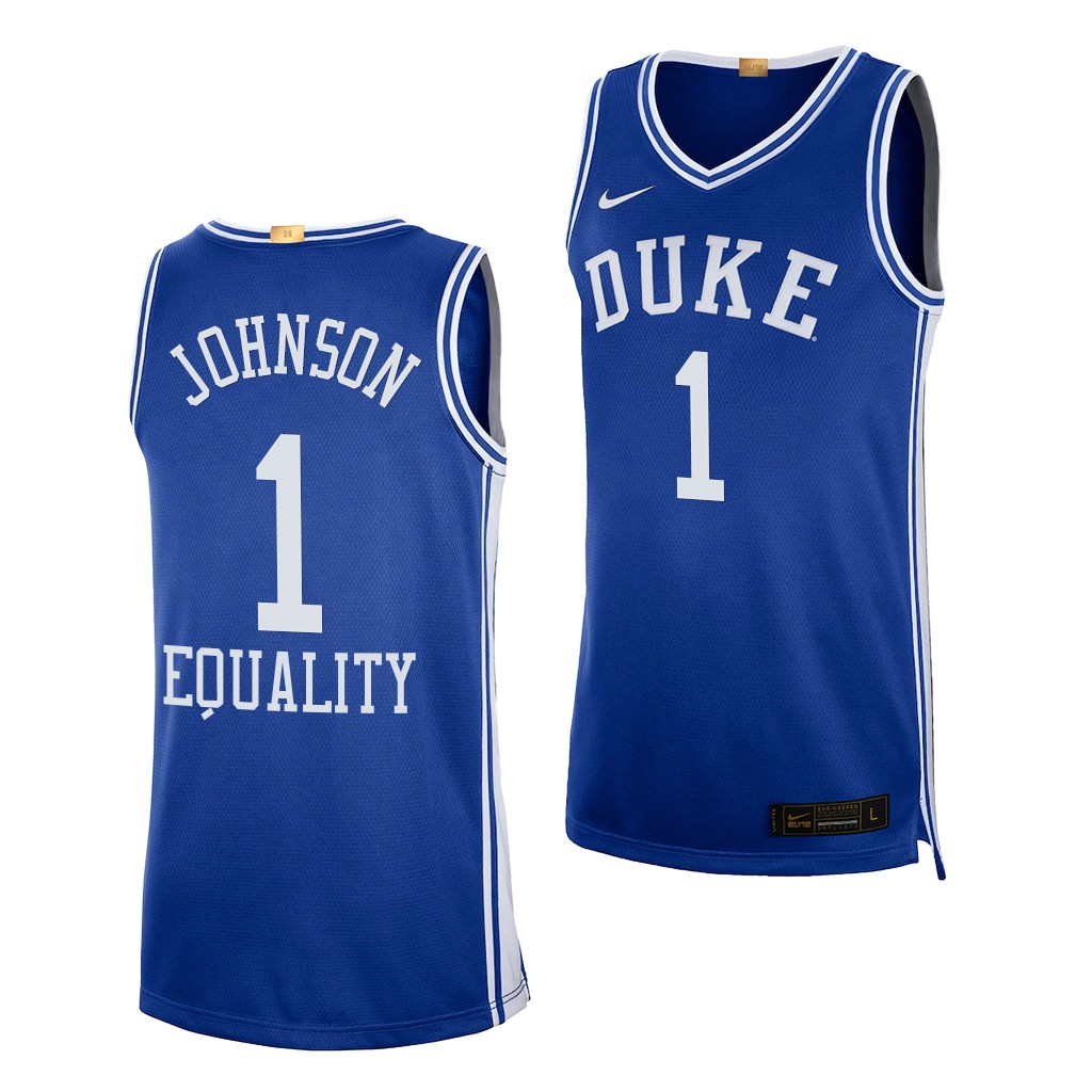 Duke Blue Devils Jalen Johnson Blue 2020-21 Equality Social Justice Limited Jersey