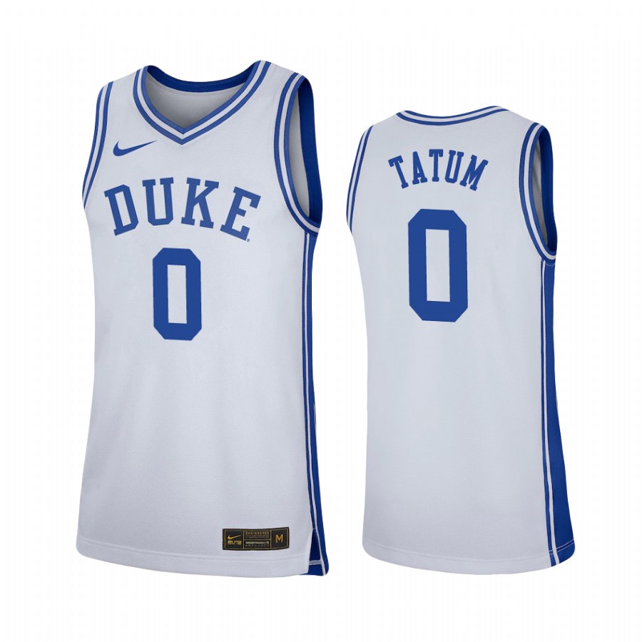 Duke Blue Devils Jayson Tatum Jersey White Uniform