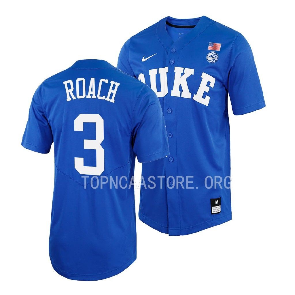 Duke Blue Devils Jeremy Roach Shirt Royal #3 Jersey Full-Button