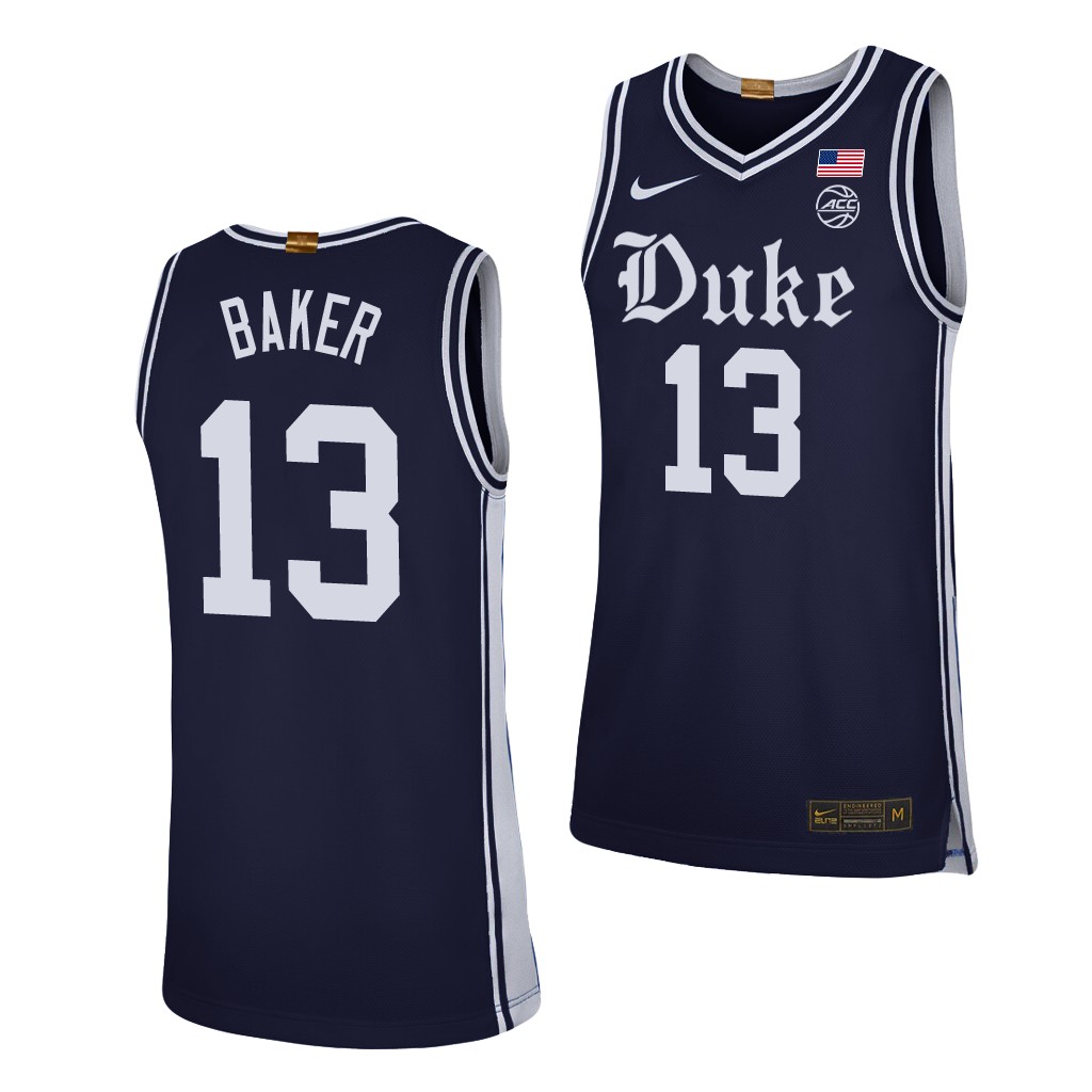Duke Blue Devils Joey Baker Navy Alternate Brotherhood Jersey