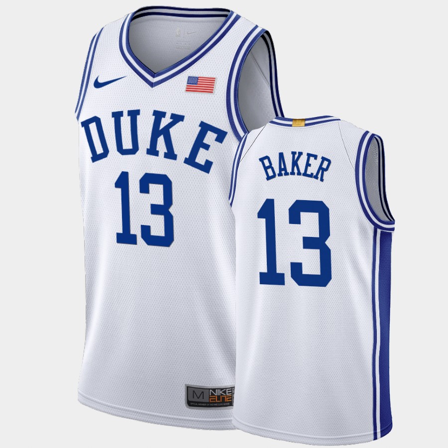 Duke Blue Devils Joey Baker Ncaa White 2019-20 Jersey