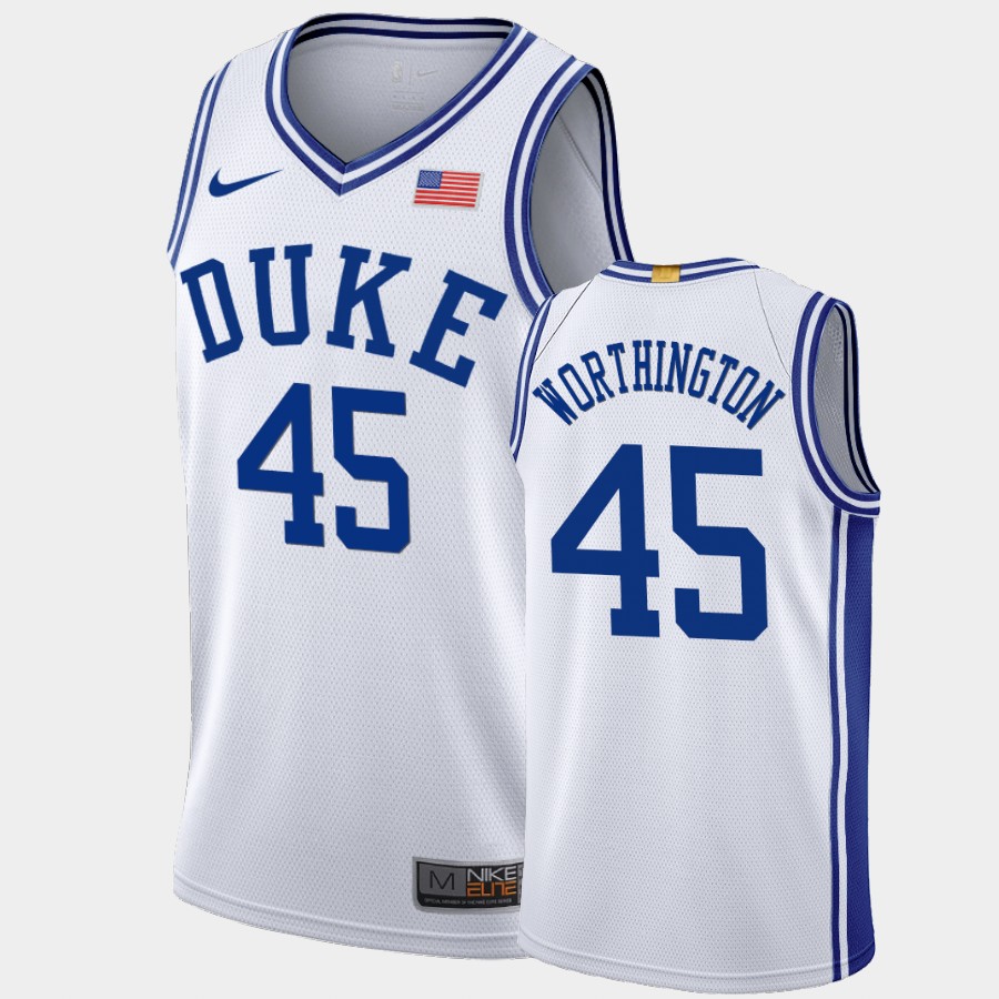 Duke Blue Devils Keenan Worthington Ncaa White 2019-20 Jersey