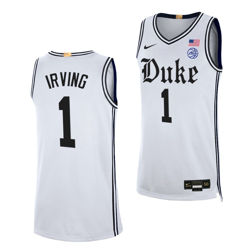 Duke Blue Devils Kyrie Irving #1 White Cameron Brotherhood uniform 2021-22 Alumni Limited Jersey