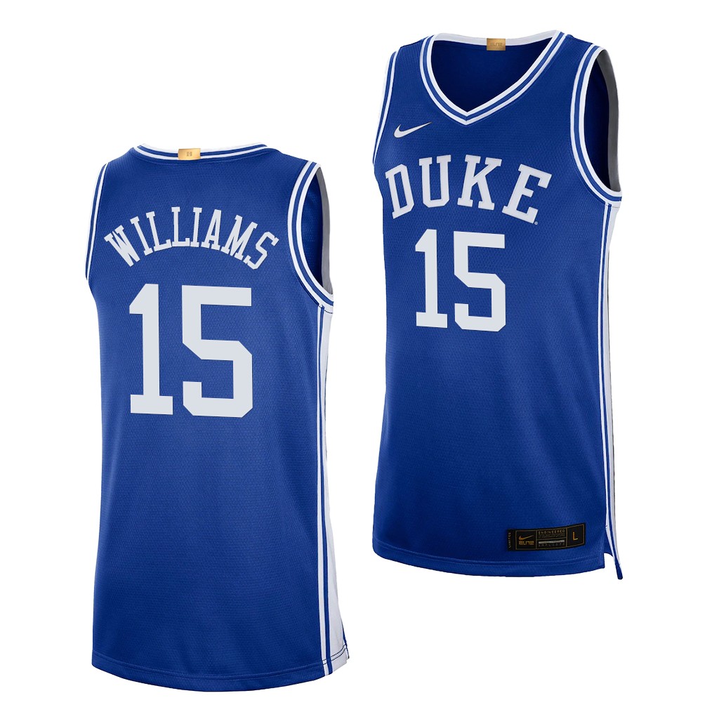 Duke Blue Devils Mark Williams #15 Blue 2022 NBA Draft top prospect Jersey Limited