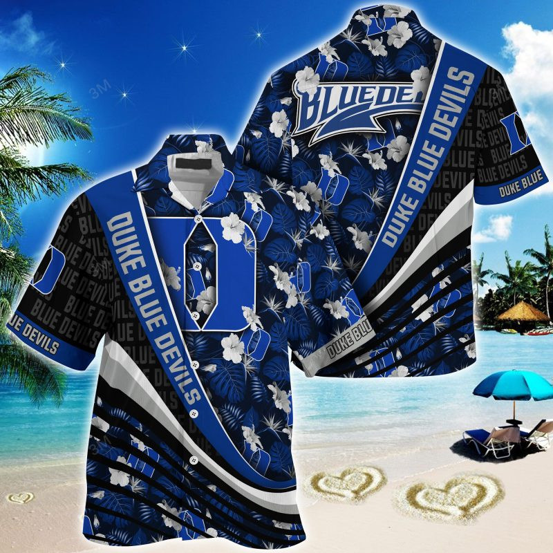 Duke Blue Devils NCAA Summer – Hawaii Shirt For This Season – Gift For Sport Lovers With Tropical Flower Pattern
