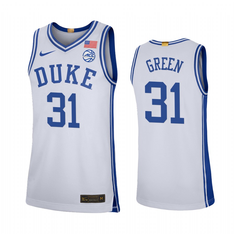 Duke Blue Devils Nyah Green Jersey 2021-22 College White Limited Uniform