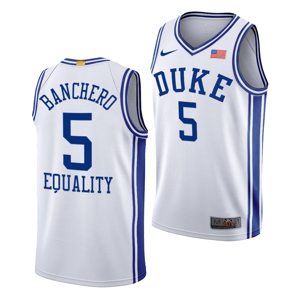 Duke Blue Devils Paolo Banchero #5 White Home Jersey 2022 NBA Draft top prospect