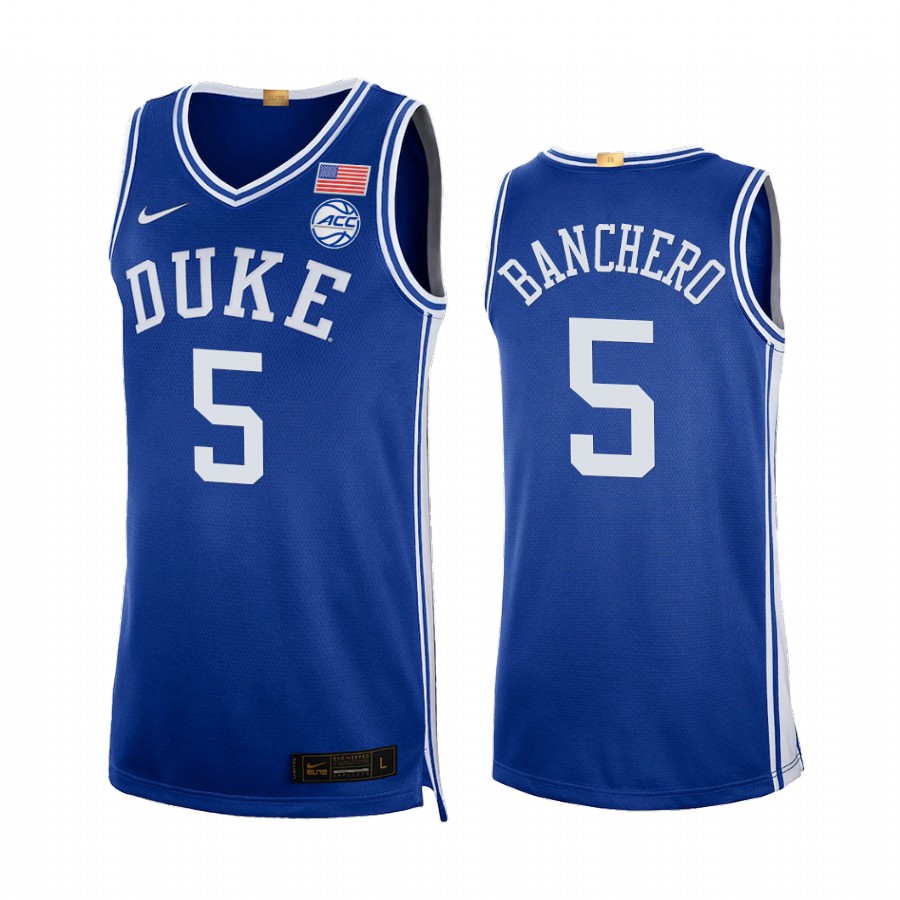 Duke Blue Devils Paolo Banchero Jersey 2021-22 College Royal Uniform