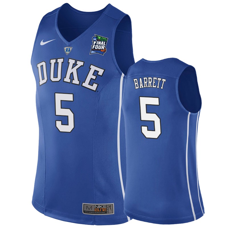Duke Blue Devils RJ Barrett #5 Blue 2019 Final-Four Jersey