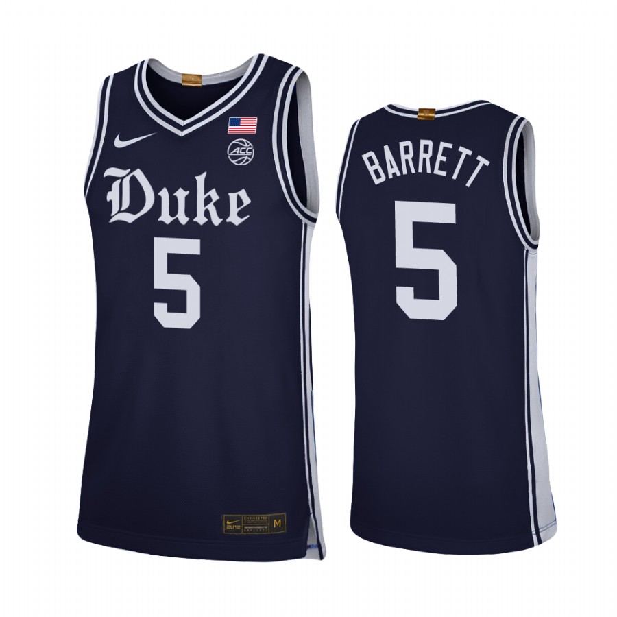 Duke Blue Devils RJ Barrett Navy Alternate Brotherhood Jersey